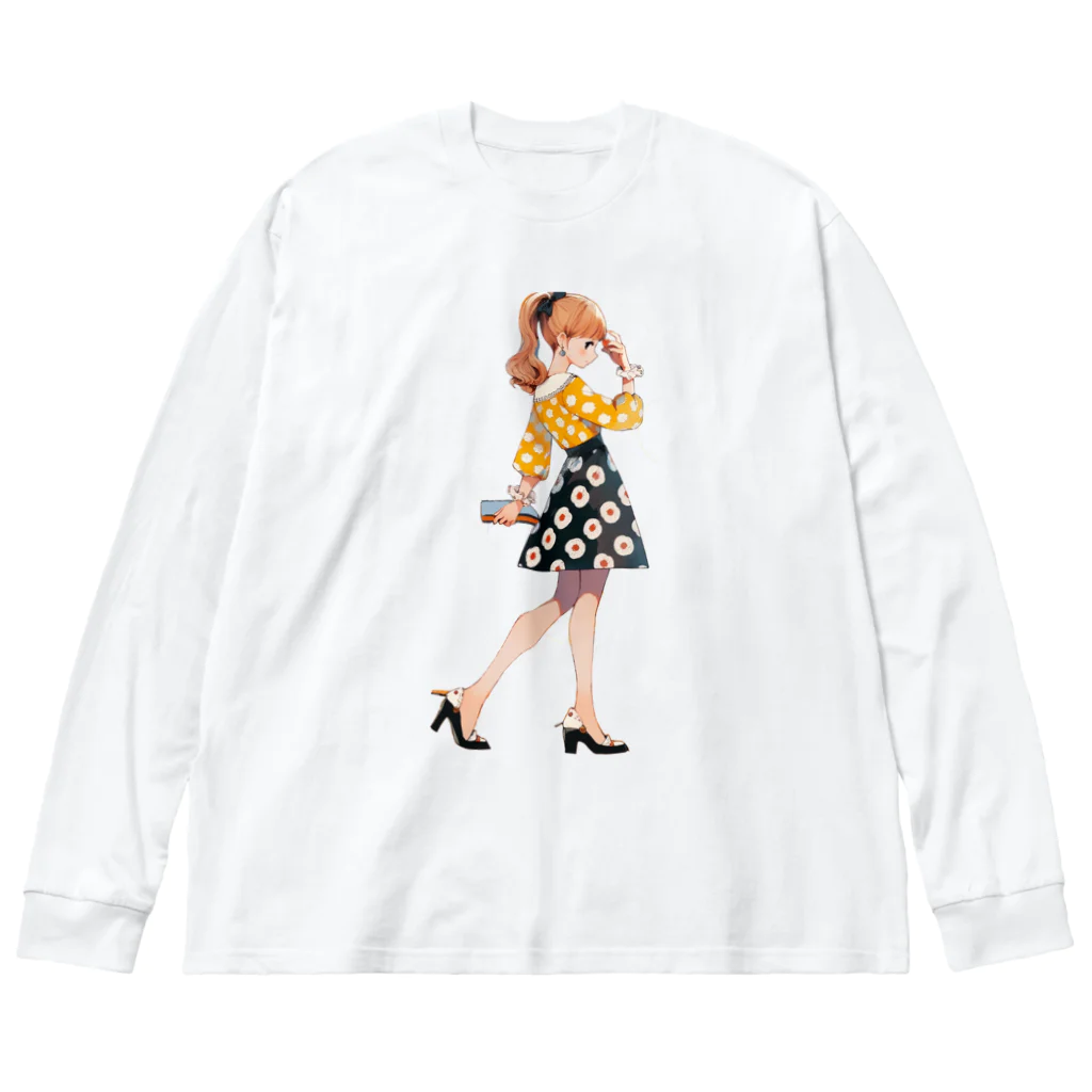 桜音ことこ企画のフラワードットスカート ビッグシルエットロングスリーブTシャツ