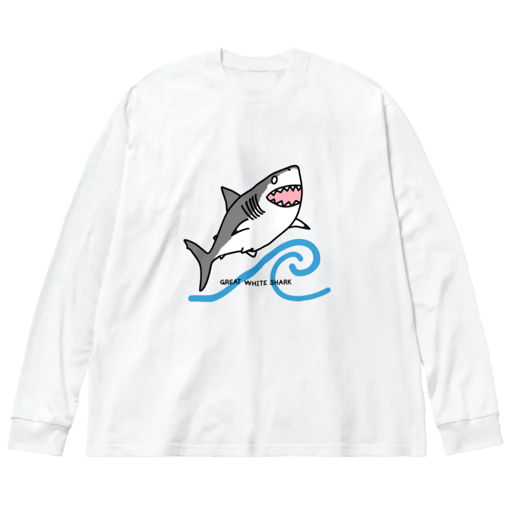 BLUENASHARKのホホジロザメ Big Long Sleeve T-Shirt