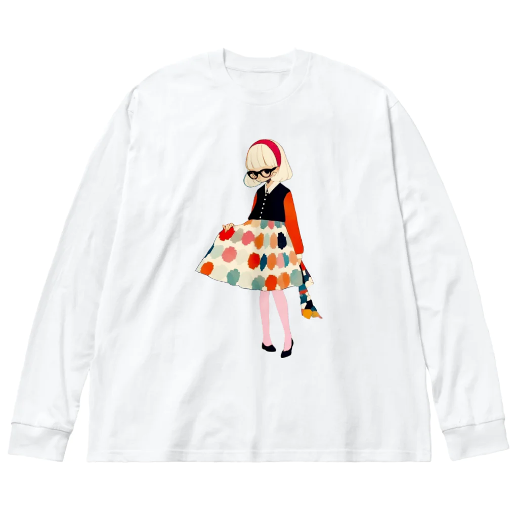 桜音ことこ企画のカラフルドット ビッグシルエットロングスリーブTシャツ