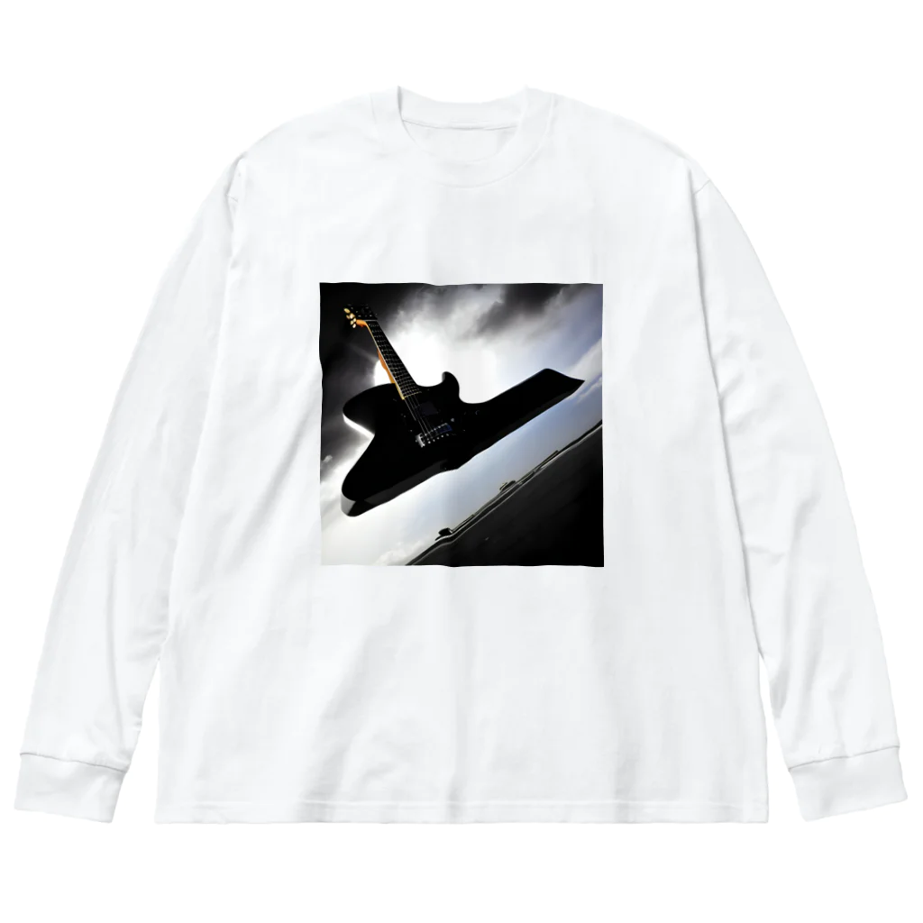 dolphineの空中に浮いてる巨大ギター Big Long Sleeve T-Shirt