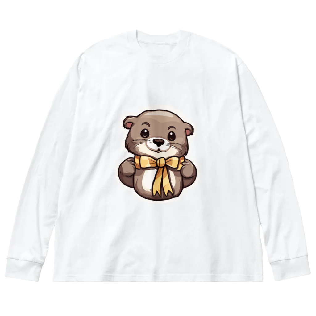 QuillSerenadeの可愛いリボンのもちぽんのステッカー Big Long Sleeve T-Shirt