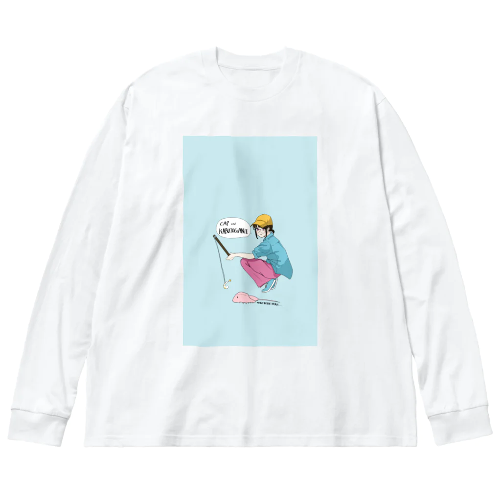 ちりげむしのCAPandKABUTOGANI ビッグシルエットロングスリーブTシャツ