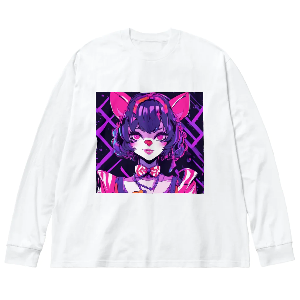 パンクビビッド•ピエロ団のパンクビビッド・ピエロキャットレディ Big Long Sleeve T-Shirt