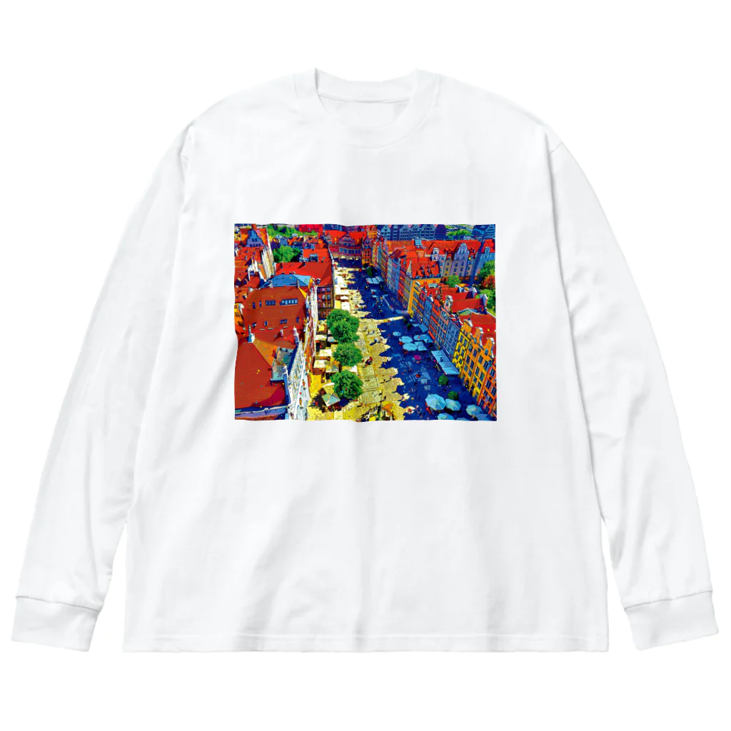 GALLERY misutawoのポーランド グダンスクのドゥーギ広場 Big Long Sleeve T-Shirt