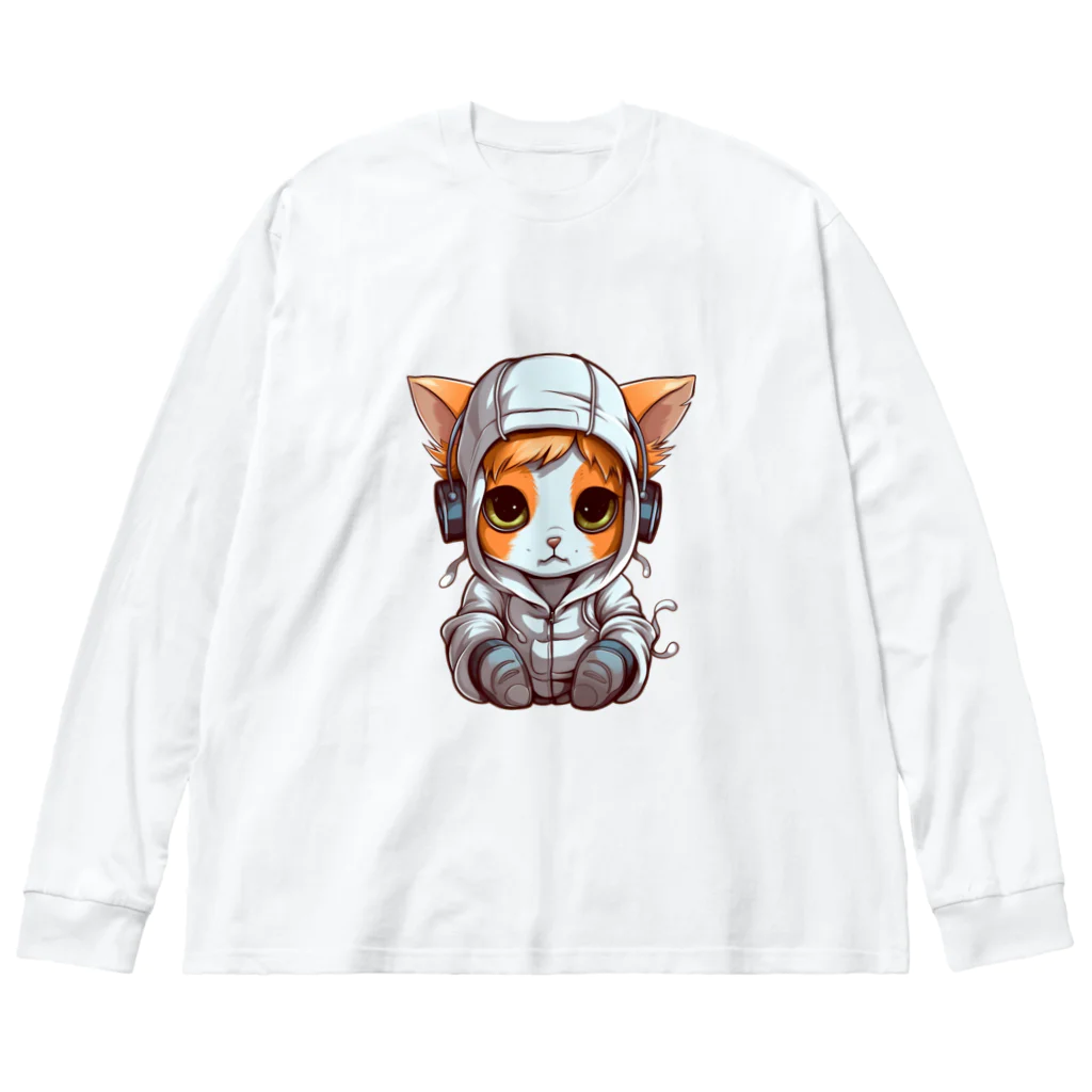 Vasetti_pressのパーカーを着ているネコちゃん Big Long Sleeve T-Shirt