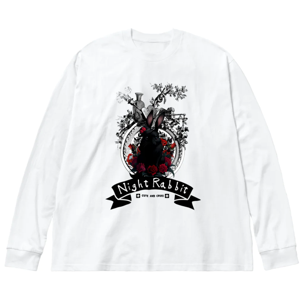 ㌍のるつぼのNight Rabbit Big Long Sleeve T-Shirt