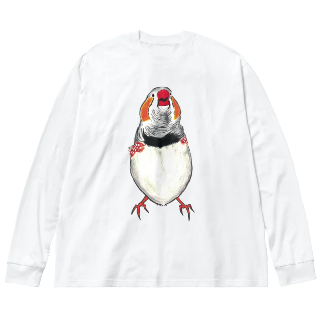 森図鑑の[森図鑑] 和風錦華鳥 Big Long Sleeve T-Shirt