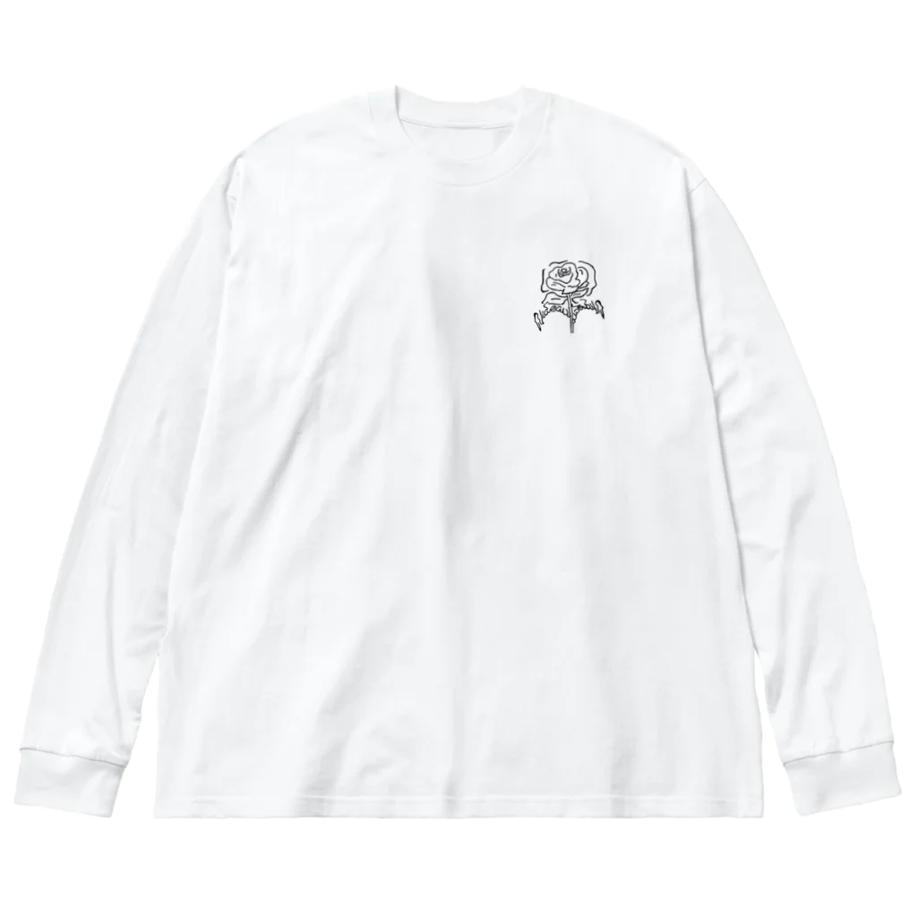 Videauの"Videau-flower" white ビッグシルエットロングスリーブTシャツ