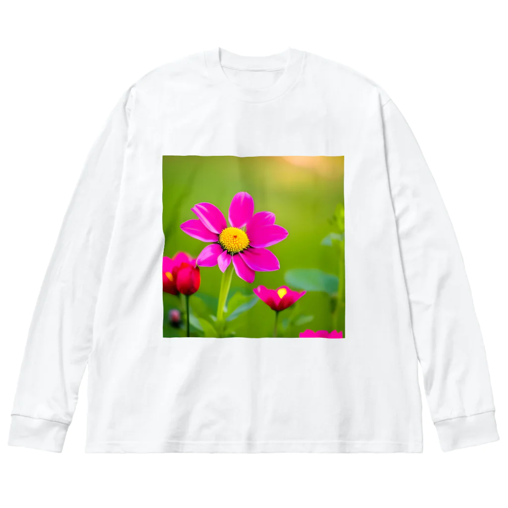 the blue seasonの愛のある花 ビッグシルエットロングスリーブTシャツ