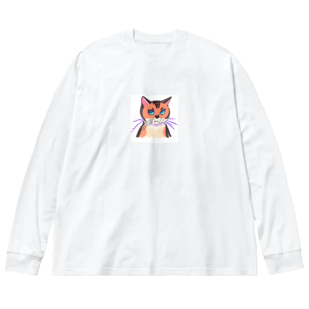 たかこのかわいい猫　ティナちゃん ビッグシルエットロングスリーブTシャツ