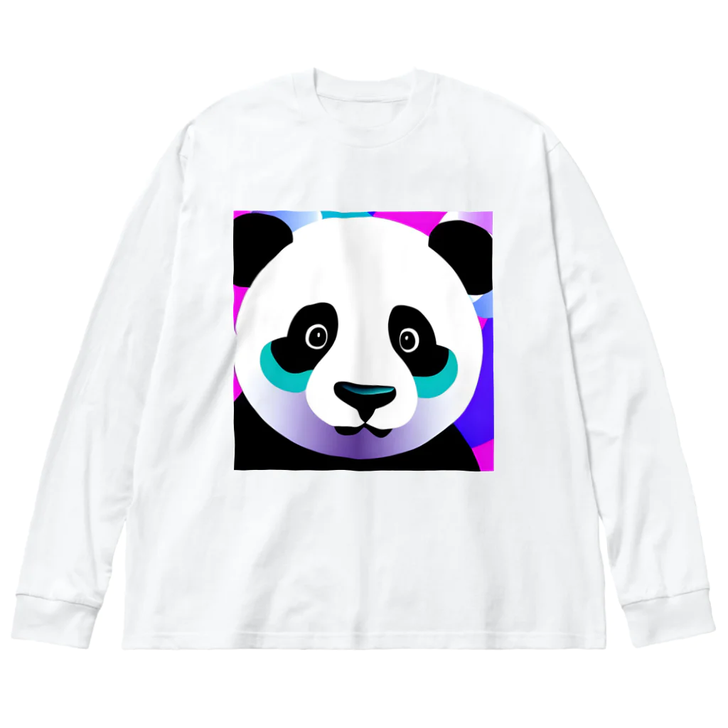 クリエイティブ・クリーチャーショップの蛍光ポップPANDA Big Long Sleeve T-Shirt