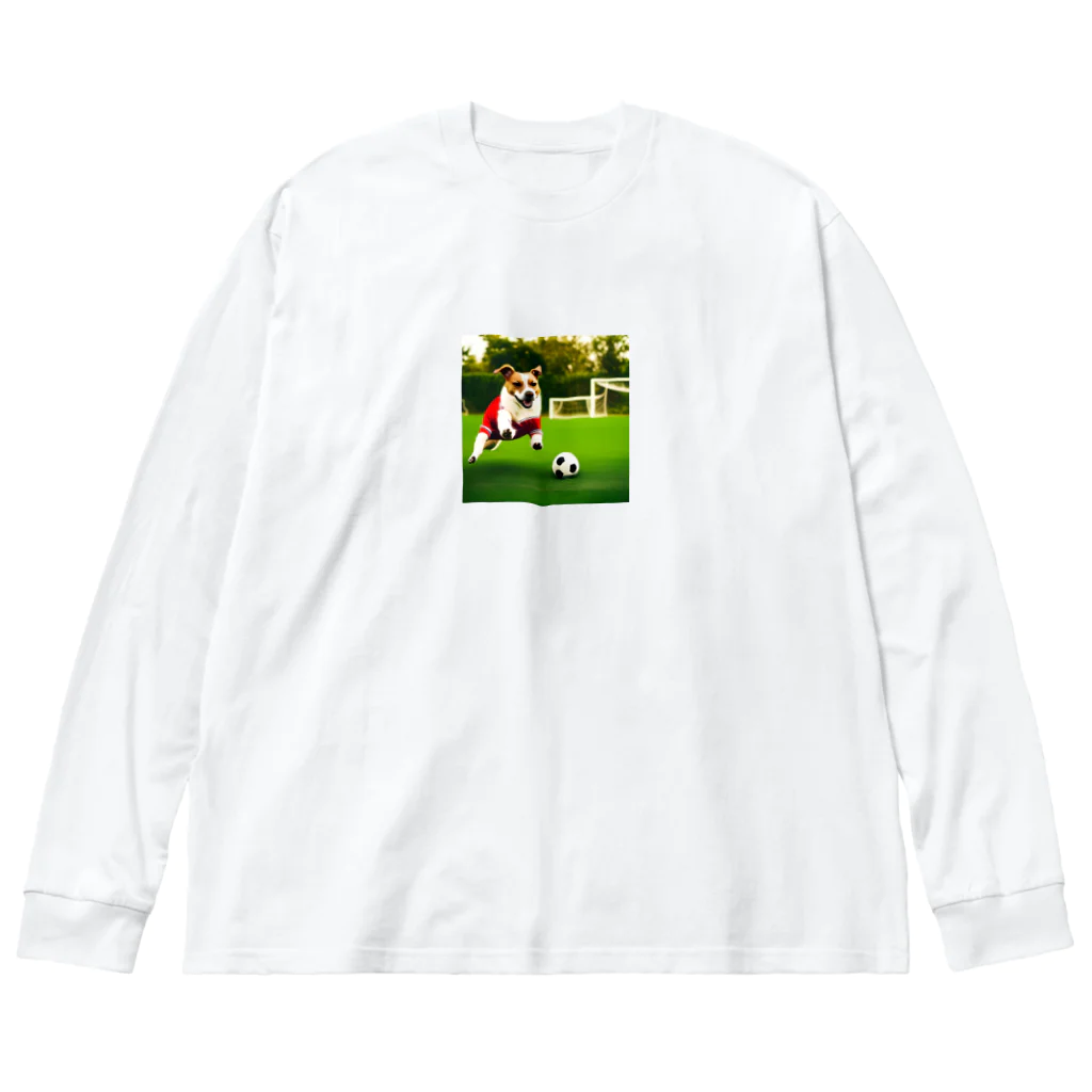 miranoのサッカーしているワンちゃん Big Long Sleeve T-Shirt