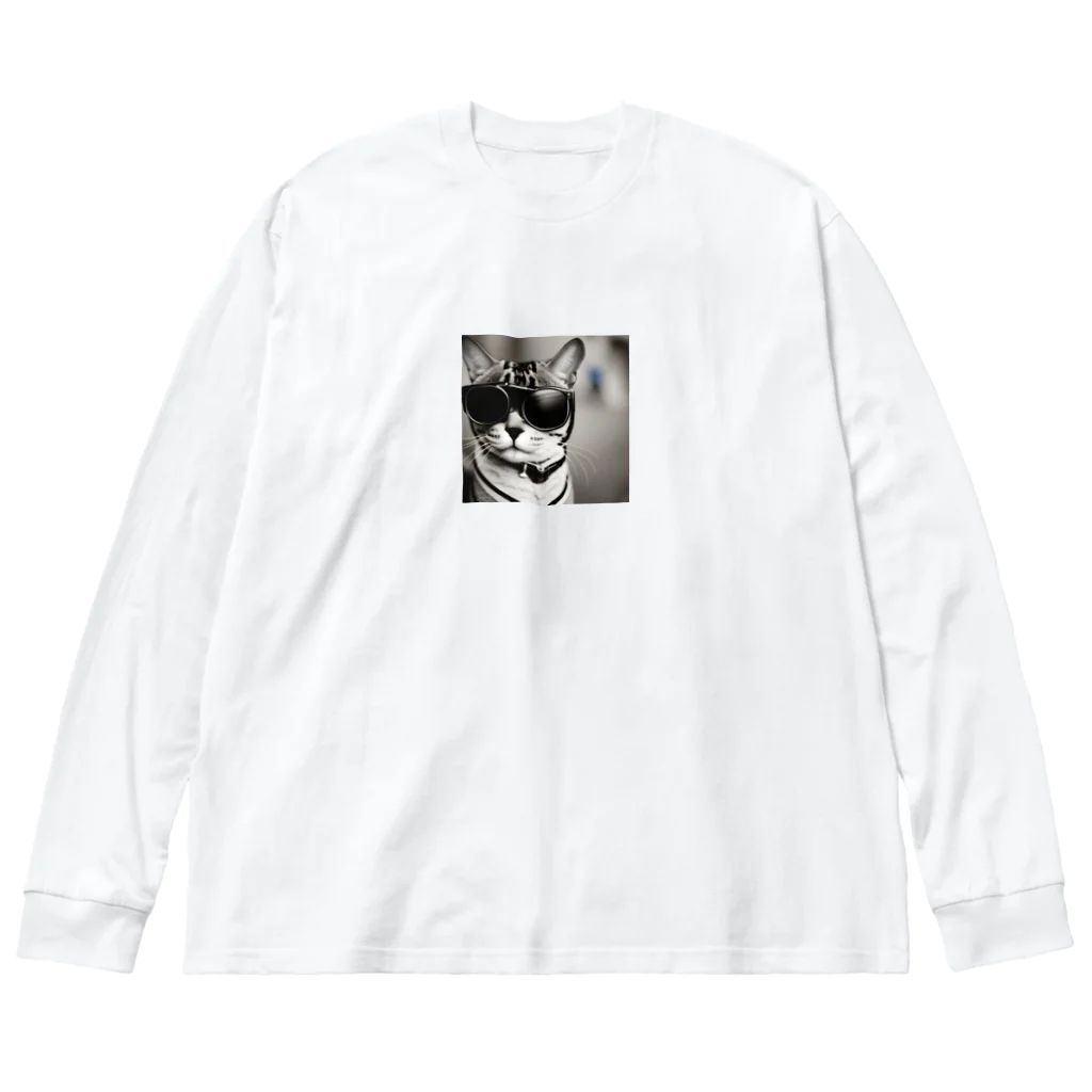 ニャーニャーニャーのサングラスネコ Big Long Sleeve T-Shirt