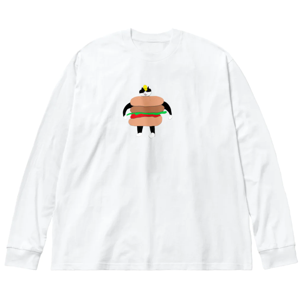 何の変哲もない井田のくーちゃんバーガー ビッグシルエットロングスリーブTシャツ