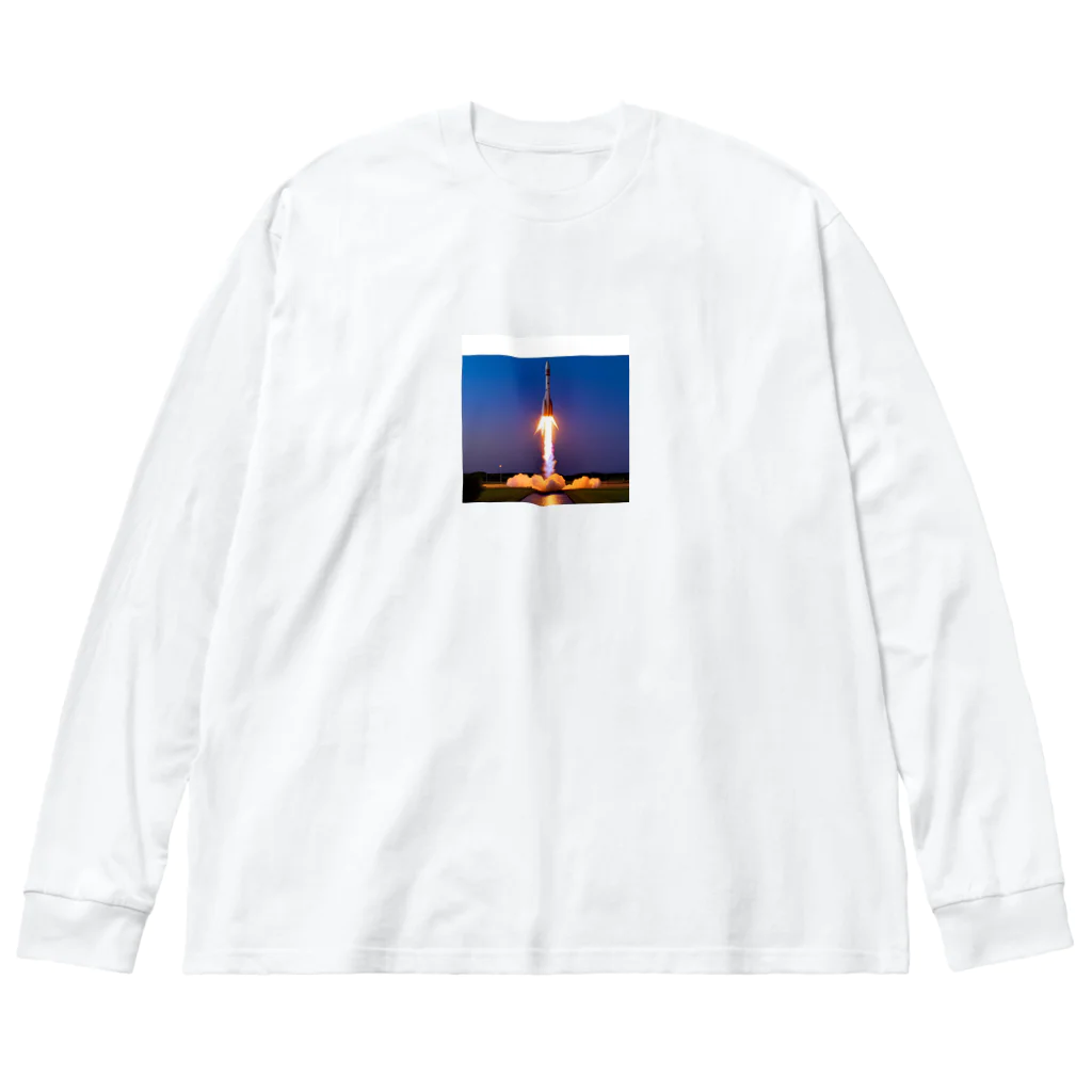 swanの夕焼けのロケット ビッグシルエットロングスリーブTシャツ