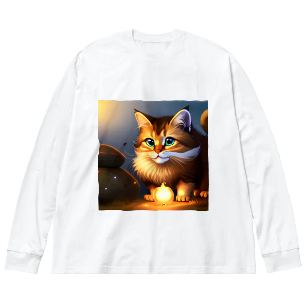 toshiオリジナルshopのフワフワにゃんこのイラストグッズ Big Long Sleeve T-Shirt