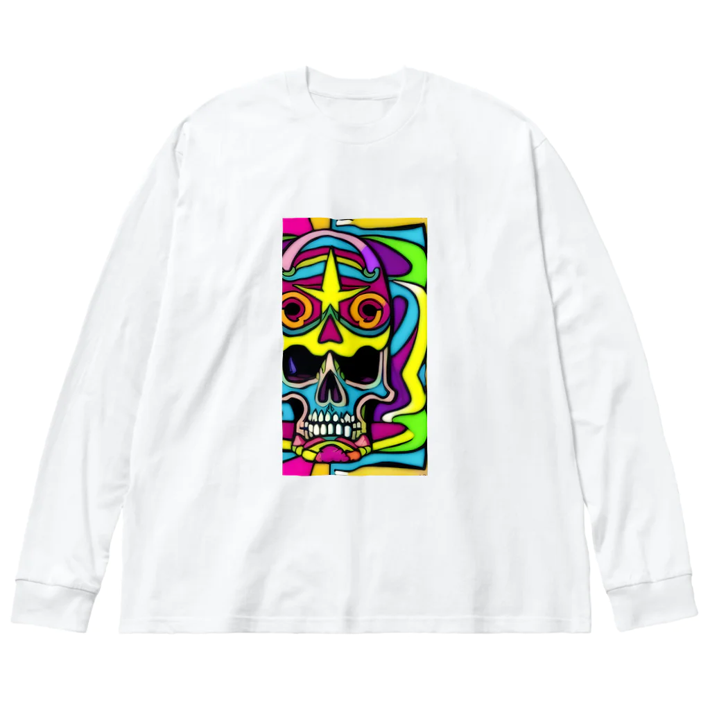 jack_and_beanのヘビーメタルでロックなスカル Big Long Sleeve T-Shirt