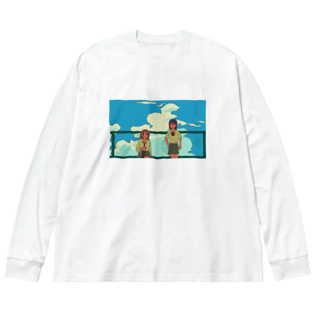 私立パラの丸高校の屋上のビッグシルエットロンT Big Long Sleeve T-Shirt