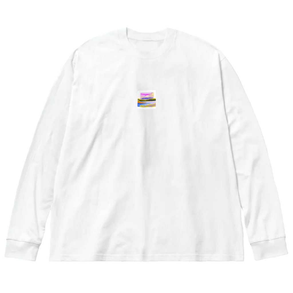 toukainogennの白銀の富士山と朝日と湖畔 Big Long Sleeve T-Shirt