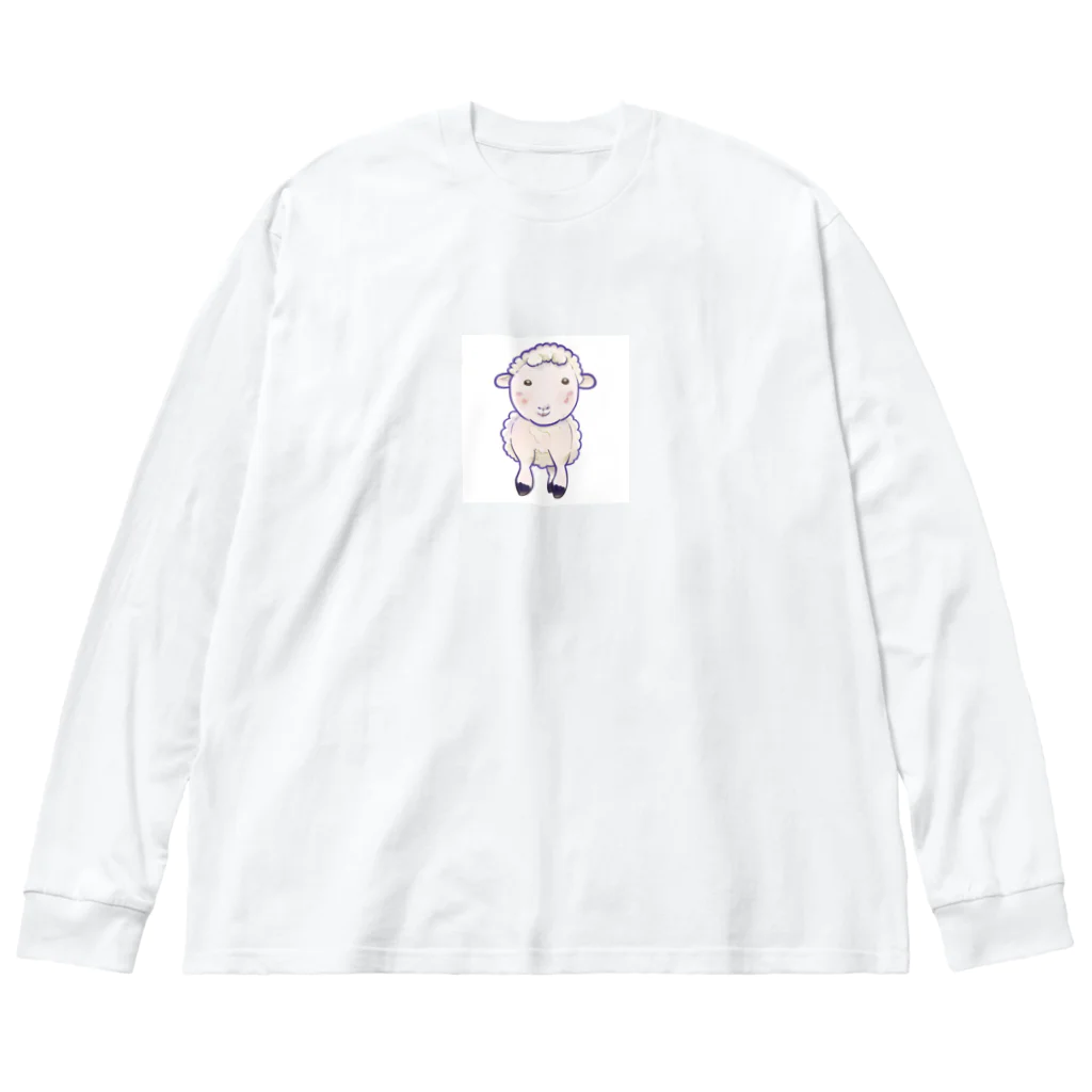 ニコニコマーケットの可愛い羊 Big Long Sleeve T-Shirt