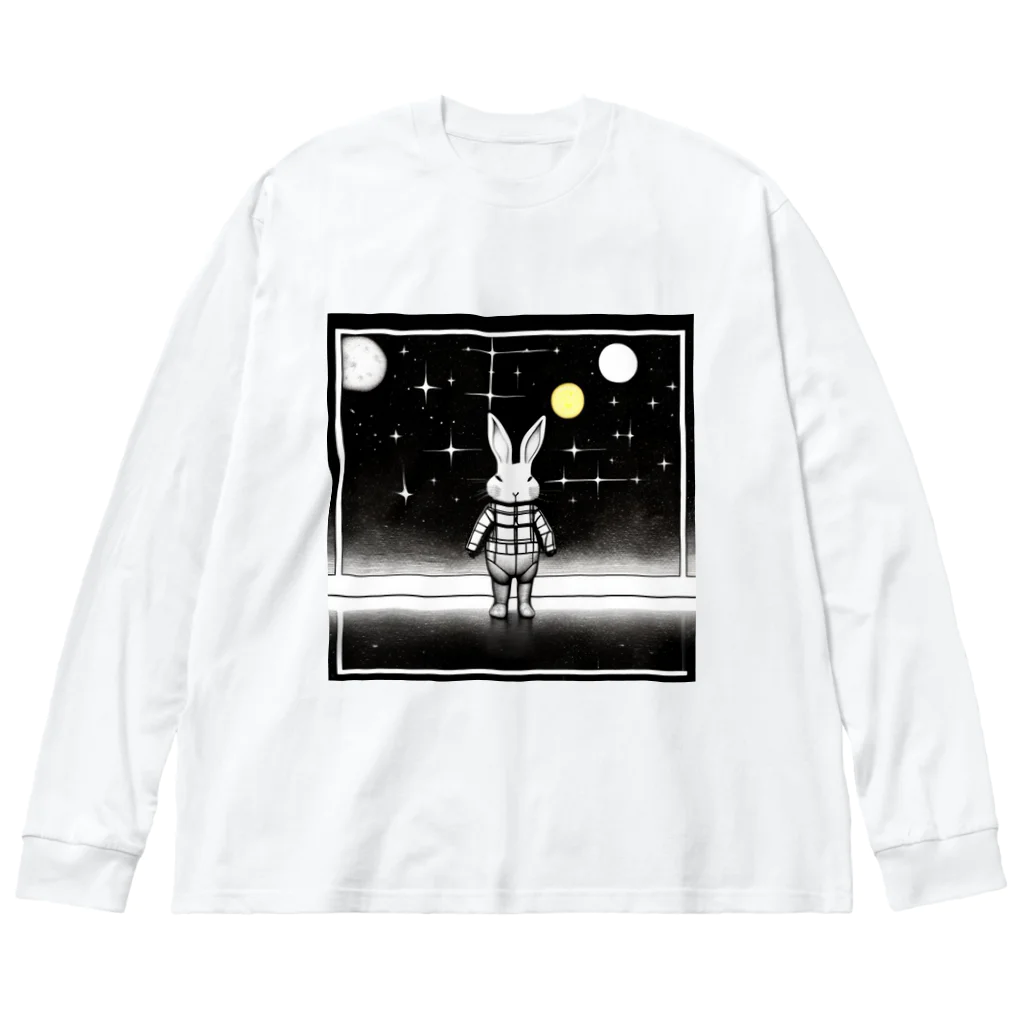 kota.の宇宙のうさぎ ビッグシルエットロングスリーブTシャツ