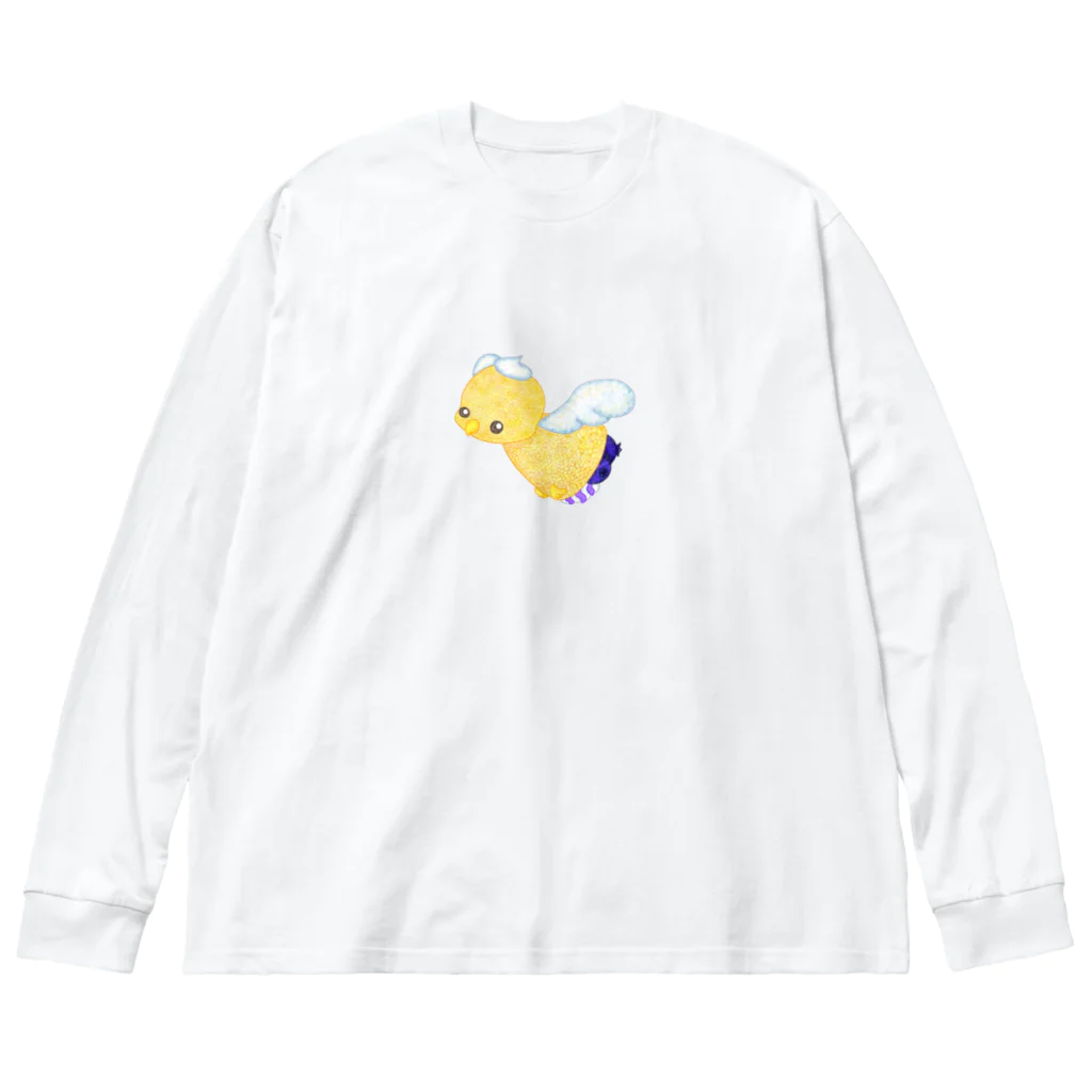 satoayaのアニマルカフェのフードアニマル　クレープバード ビッグシルエットロングスリーブTシャツ