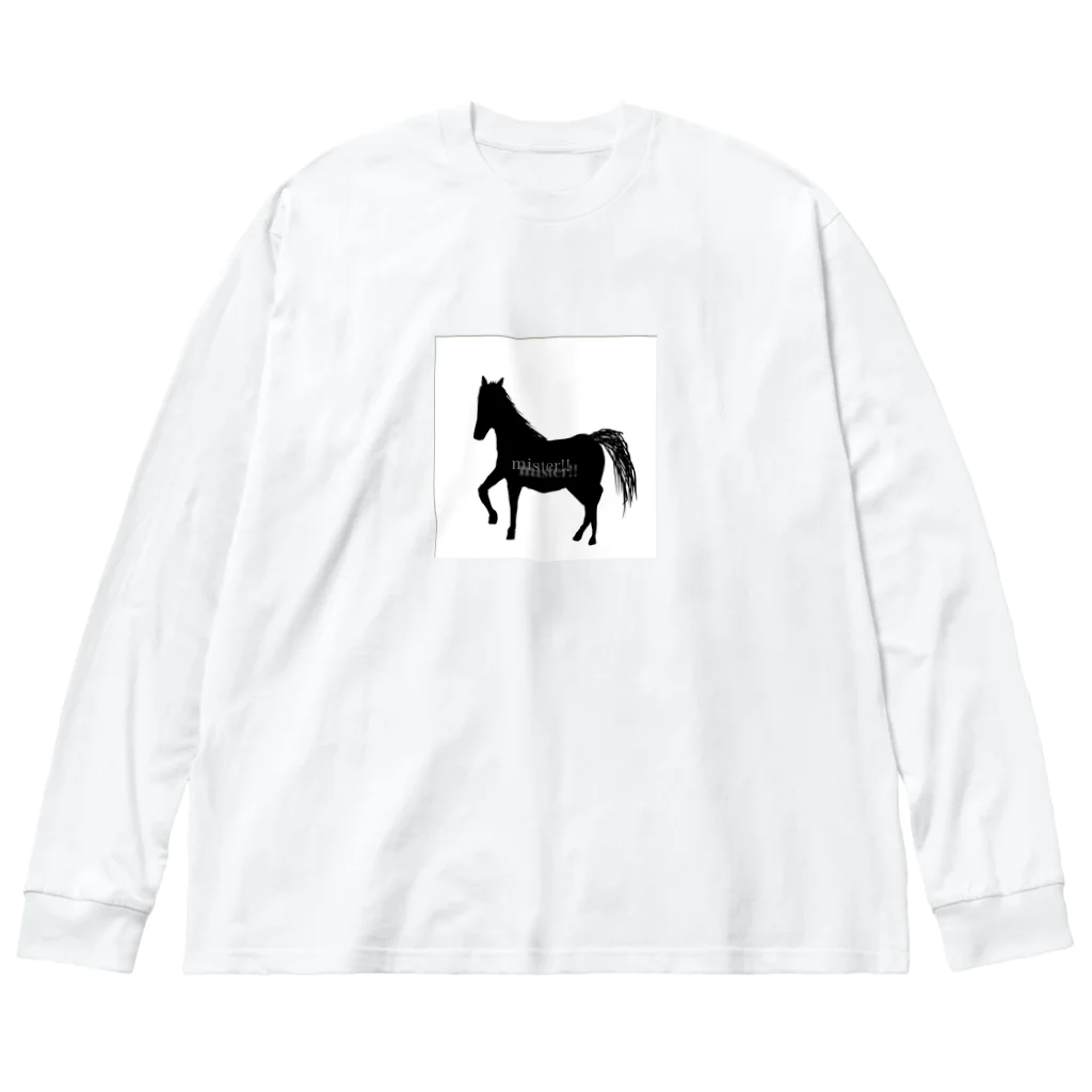 みんなのみすたーさんの silhouette horse ビッグシルエットロングスリーブTシャツ