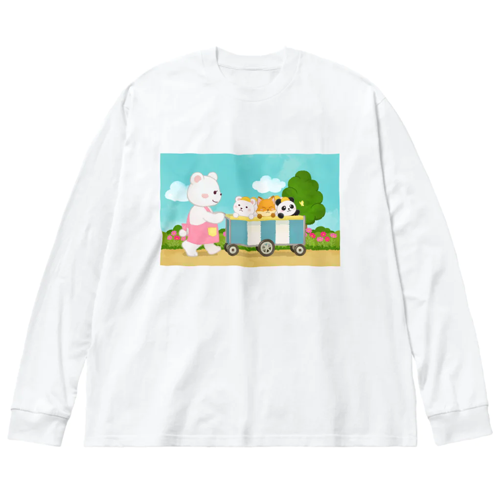 アプリコワークスのくまちゃん・みんなでお散歩 ビッグシルエットロングスリーブTシャツ