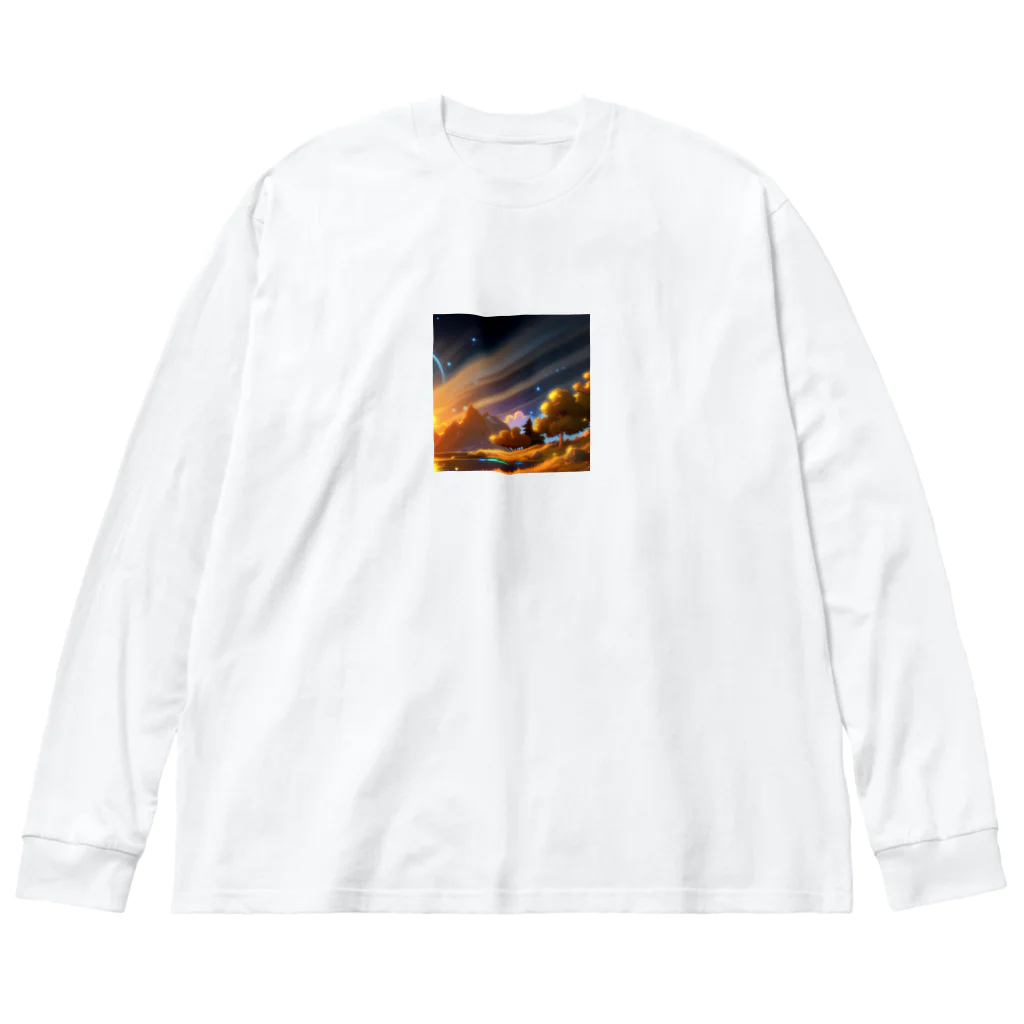 幻想のphotogrammarの幻想的な星空のイラストグッズ ビッグシルエットロングスリーブTシャツ