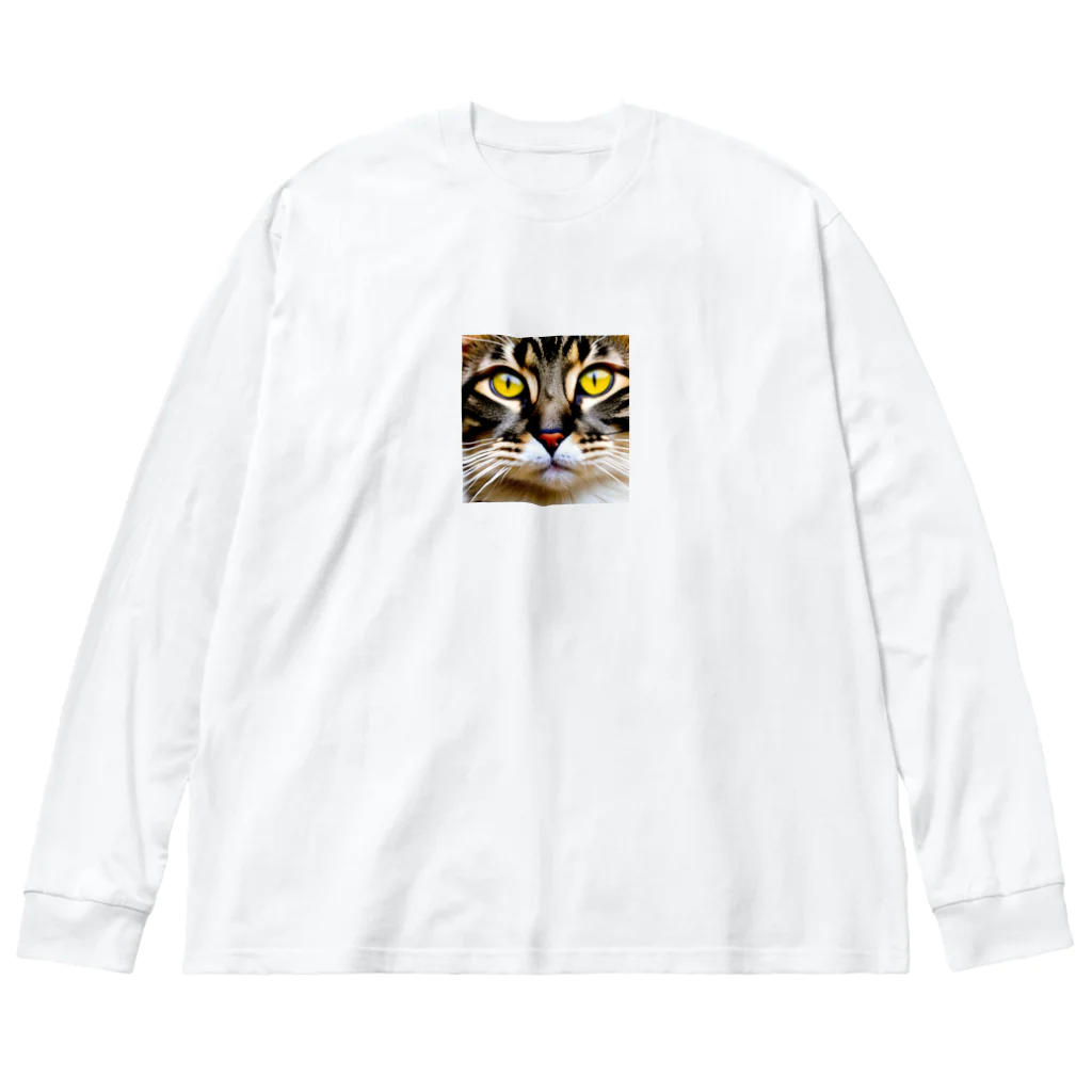 gatto solitario(物寂しげな猫)のドアップな猫！ Big Long Sleeve T-Shirt