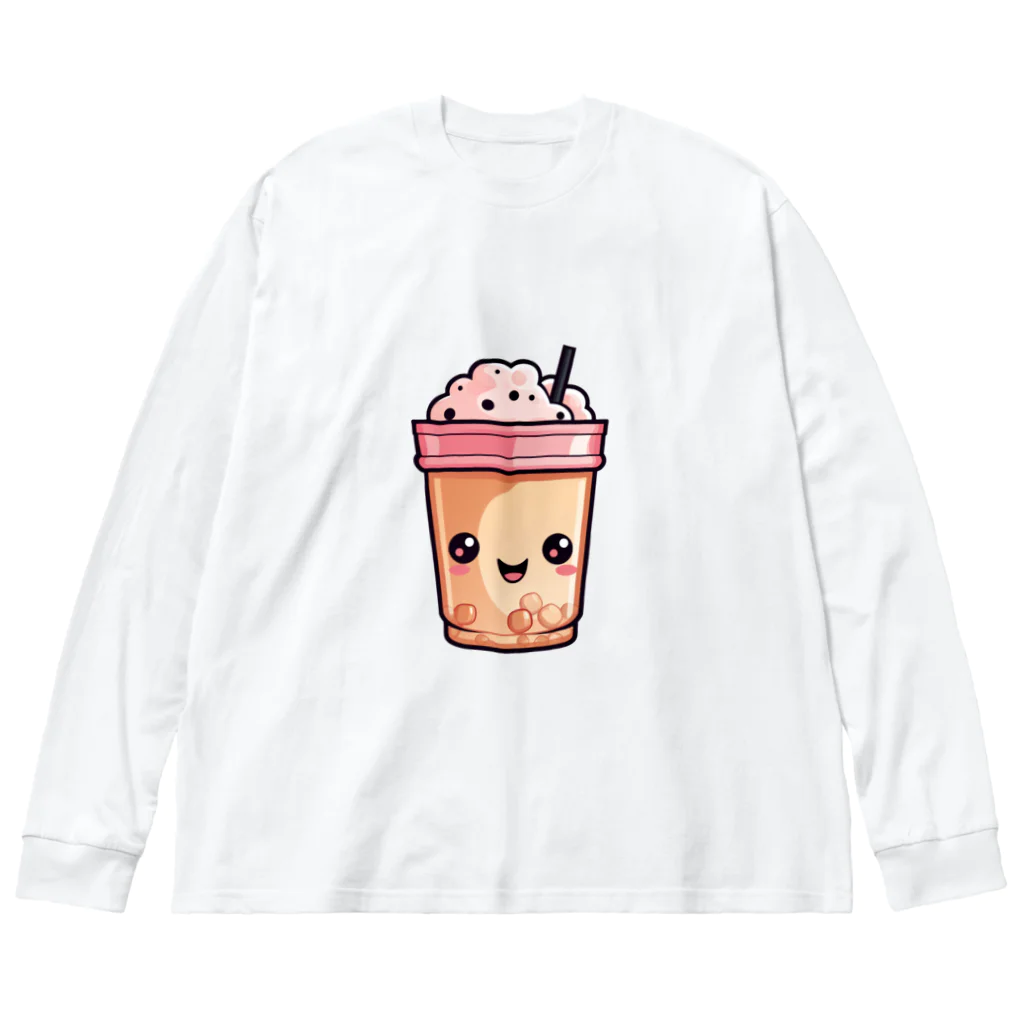 Vasetti_pressのタピオカミルクティー ビッグシルエットロングスリーブTシャツ