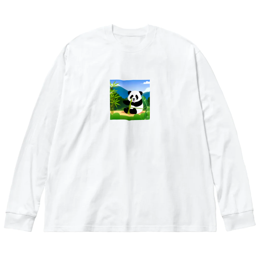 Send8の可愛くむさぼるパンダ Big Long Sleeve T-Shirt