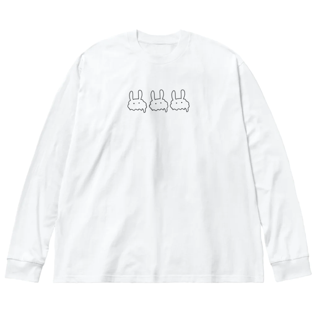 とろけるうさぎの三連うさぎ Big Long Sleeve T-Shirt