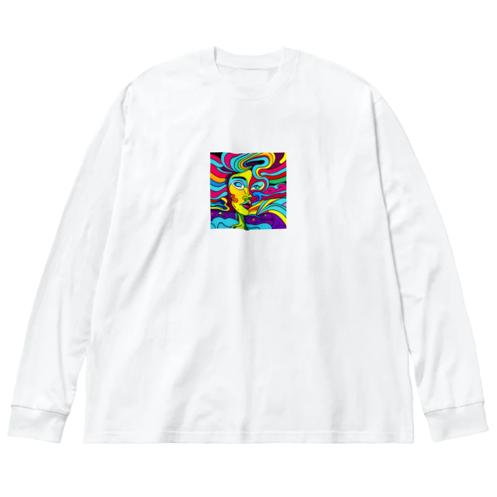 ばぶるもあの靡かれる女性 Big Long Sleeve T-Shirt