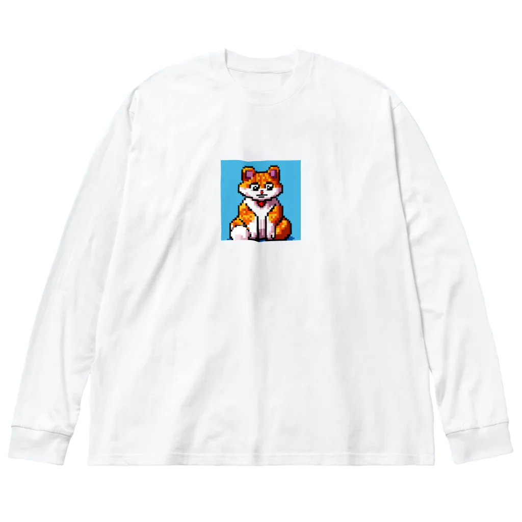 てっきんマンのドット絵ねこくん ビッグシルエットロングスリーブTシャツ