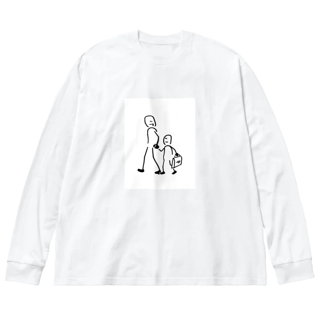 kopapaの親子手つなぎデートくん ビッグシルエットロングスリーブTシャツ