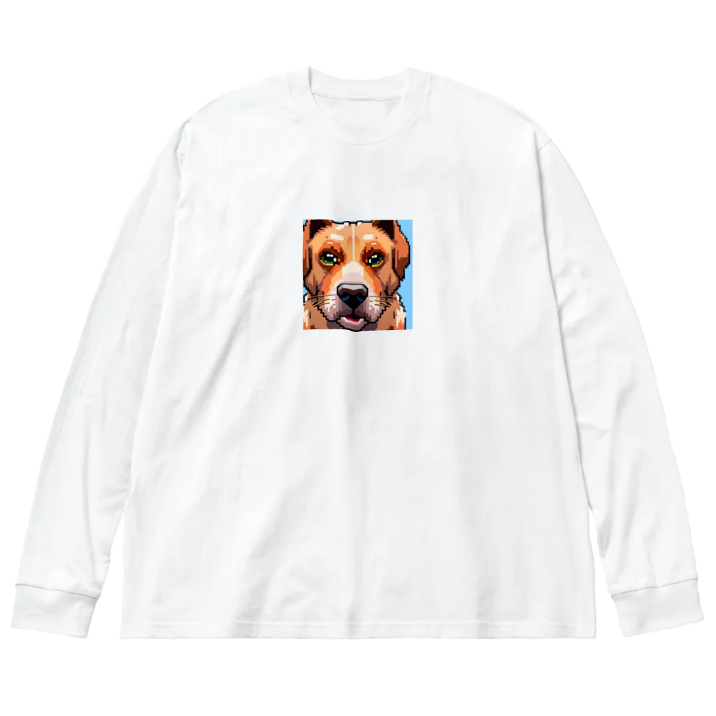 getprizeのドット絵の犬 ビッグシルエットロングスリーブTシャツ