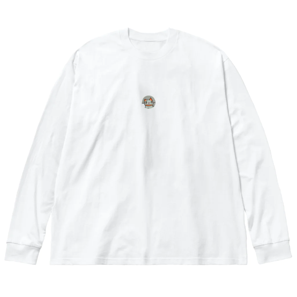 TAIYO 猫好きのアーティスト風猫ロゴ Big Long Sleeve T-Shirt