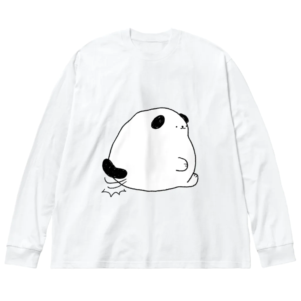 にこにこしろいるか市場 suzuri支店のごきげんな犬 Big Long Sleeve T-Shirt