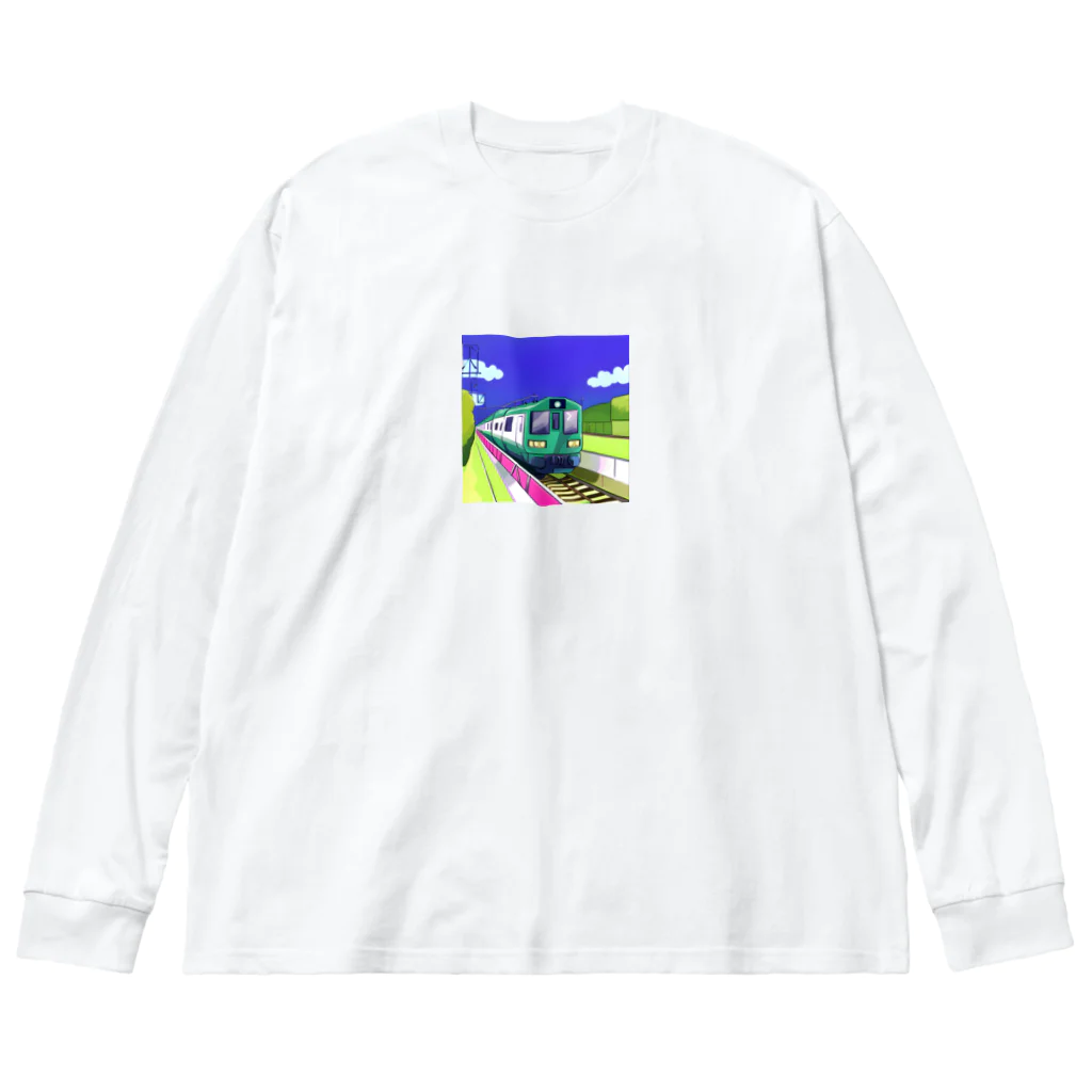 Yokaze_8の緑色の電車 Big Long Sleeve T-Shirt