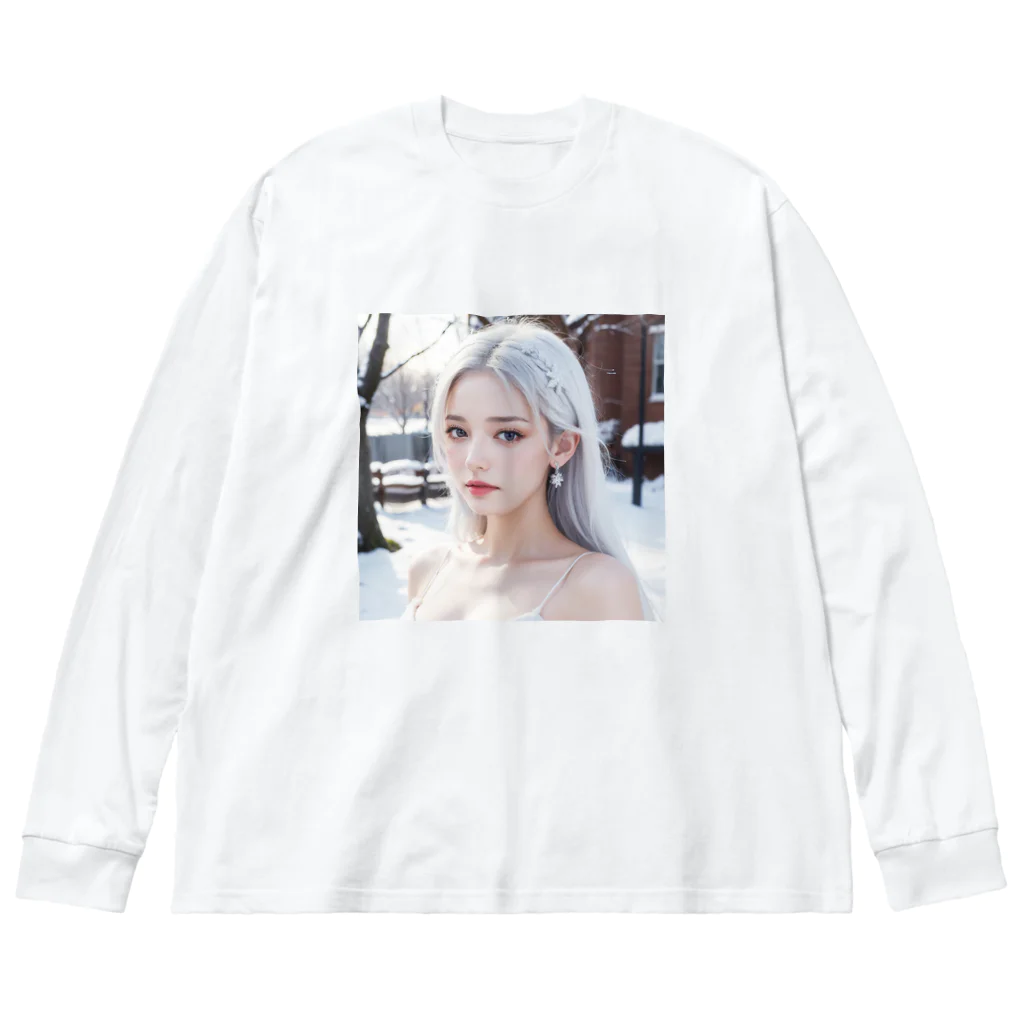 AI goddessの日本の冬・山奥に住む女性 Big Long Sleeve T-Shirt