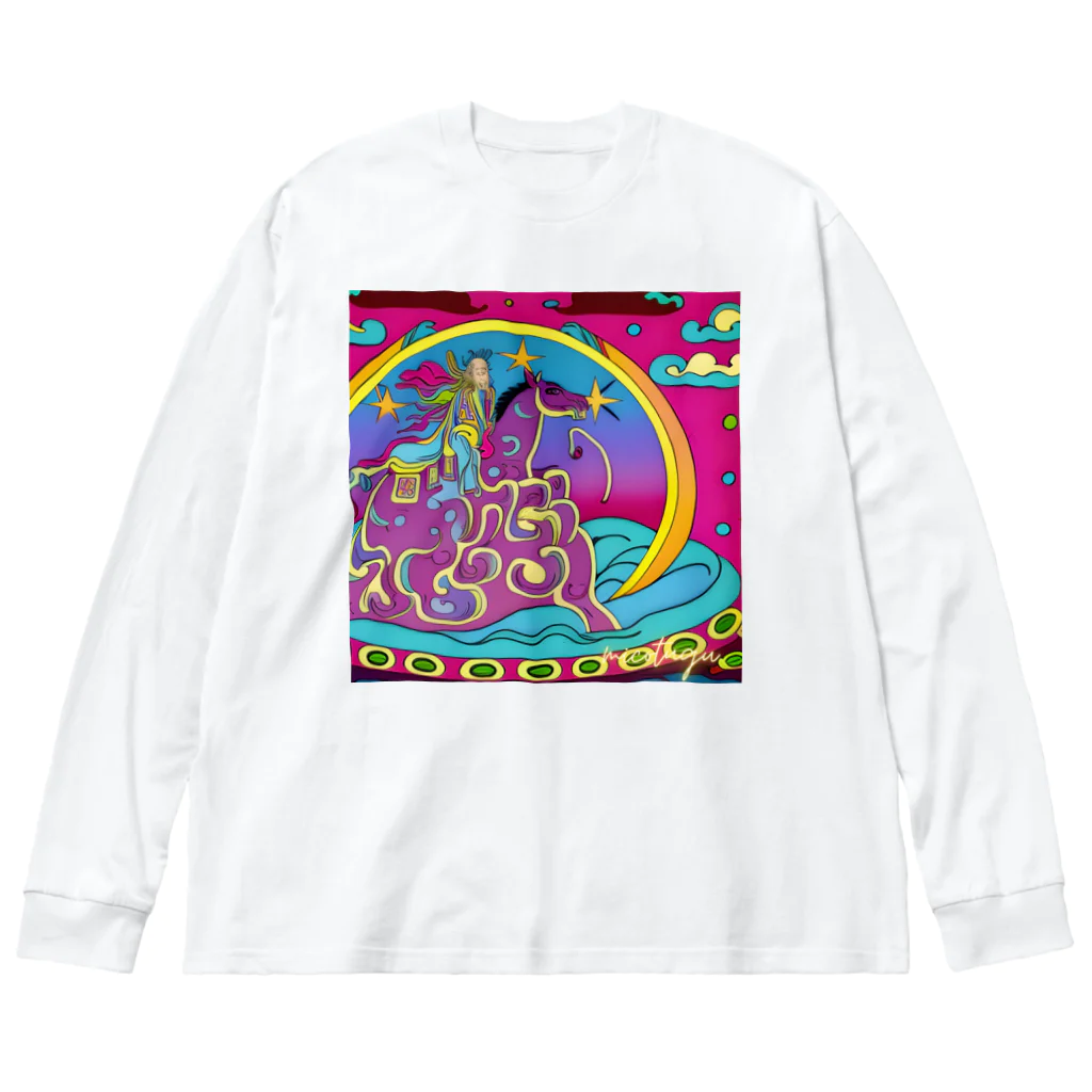 micotuguの派手な馬と和尚 Big Long Sleeve T-Shirt