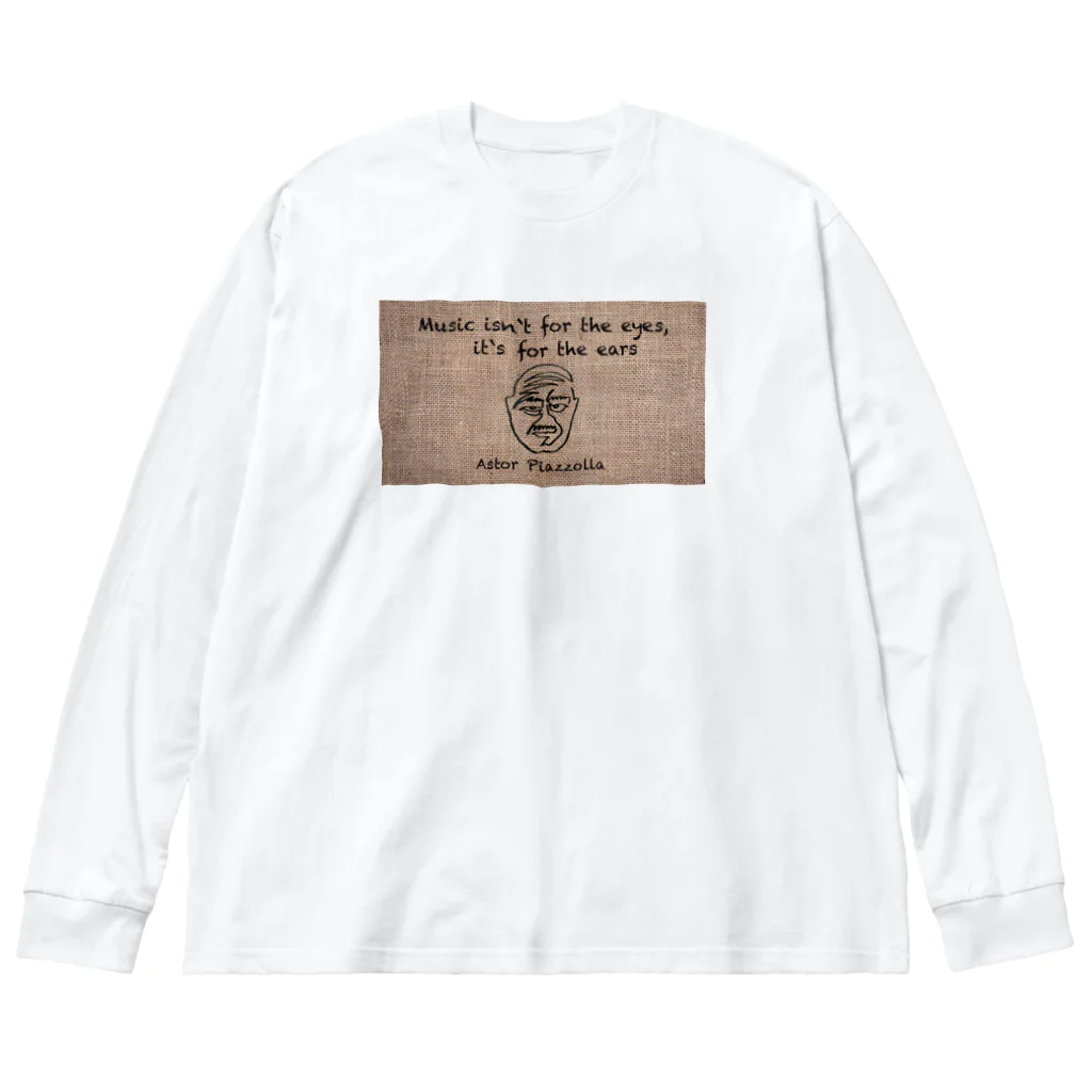 KuMu-music Shopのひとふでピアソラ氏 Big Long Sleeve T-Shirt