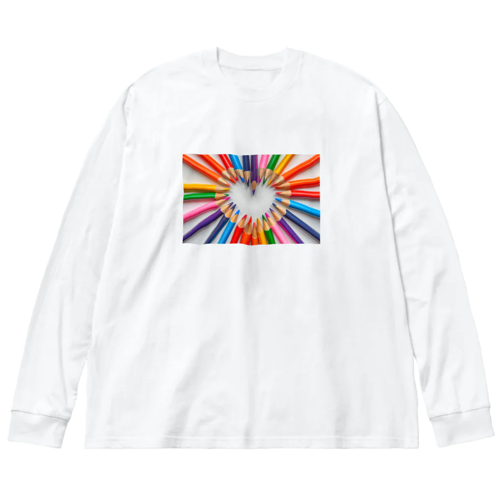 invitationのカラフルハート ビッグシルエットロングスリーブTシャツ