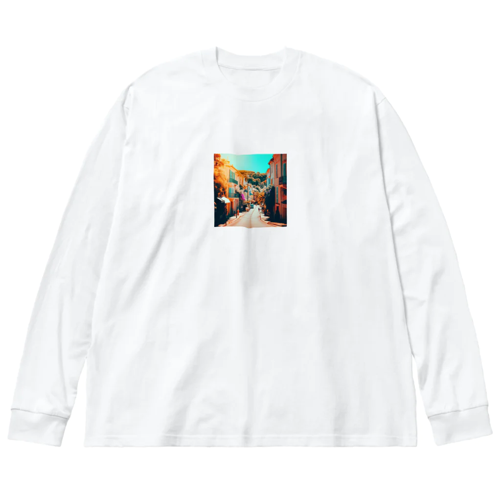 suzuri_tkの南仏の街並み、夏、明るく美しい、映画のような風景グッズ Big Long Sleeve T-Shirt