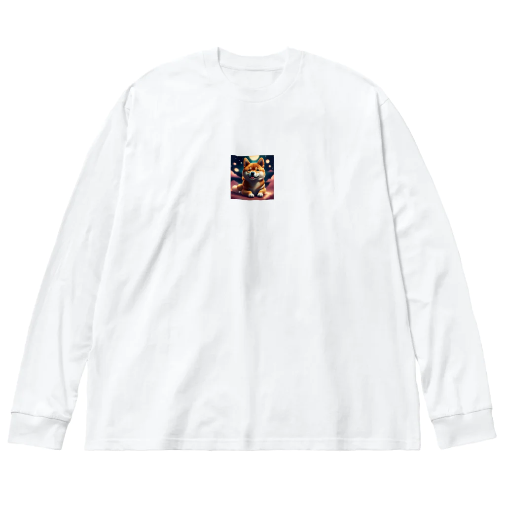 さぼりのあっくまんのしばけんくん 루즈핏 롱 슬리브 티셔츠