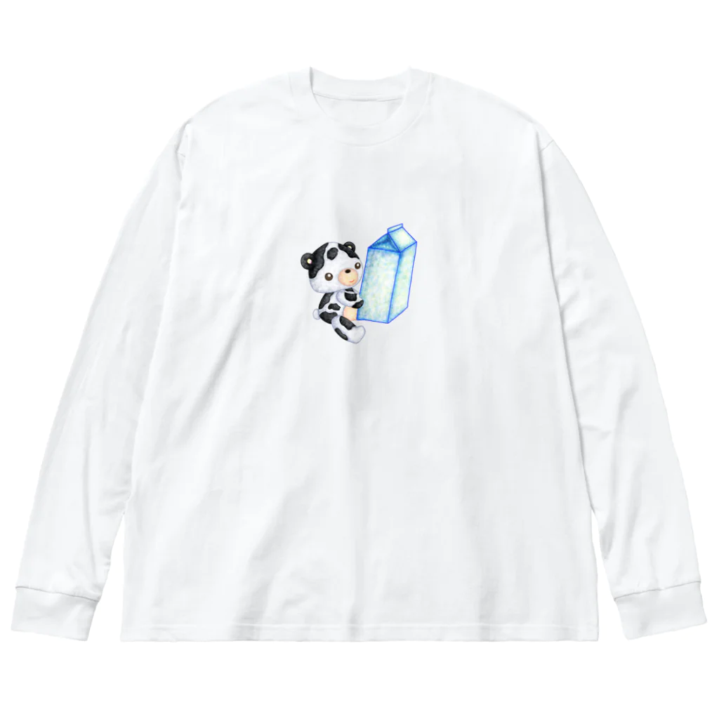 satoayaのアニマルカフェのドリンクマ　ミルク Big Long Sleeve T-Shirt