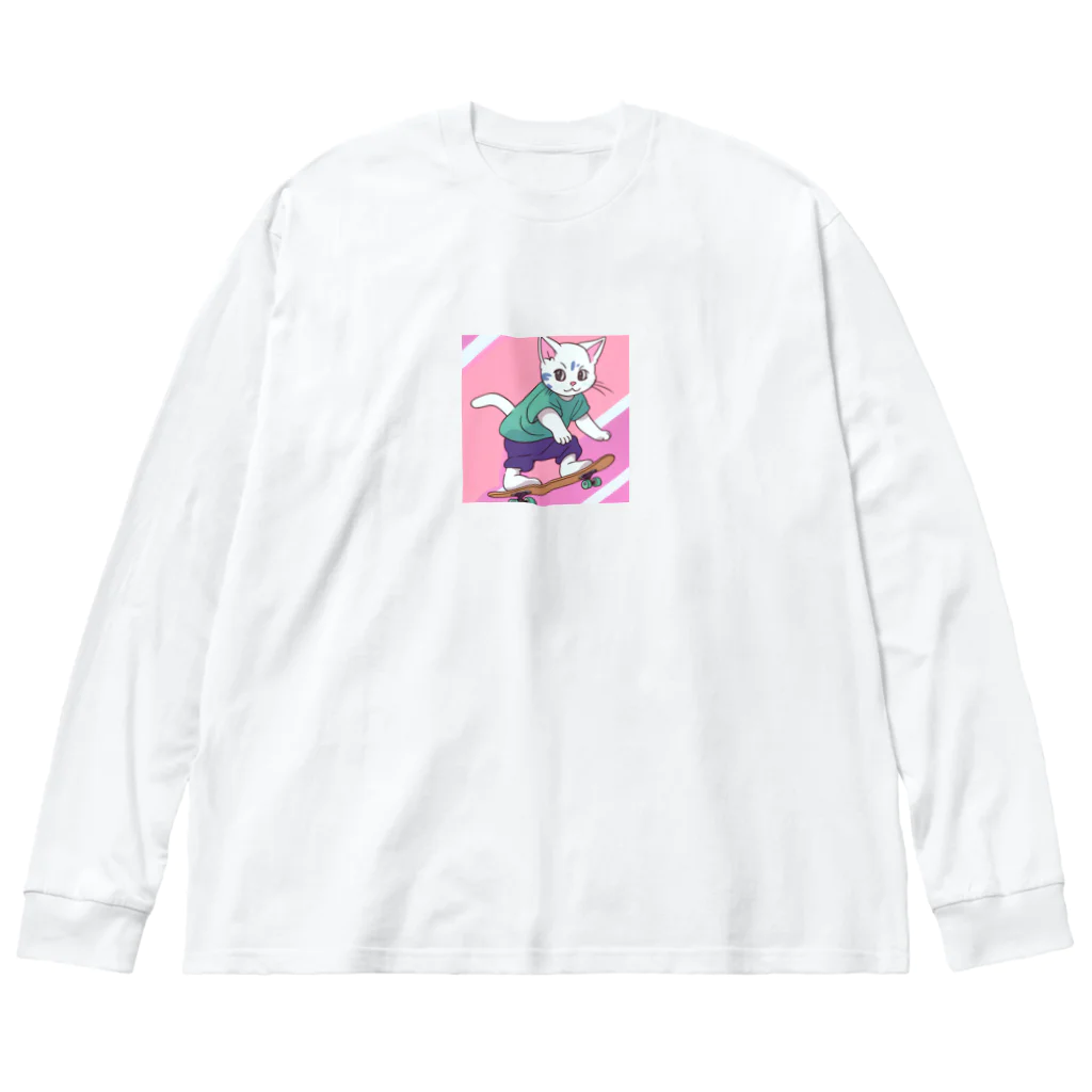 可愛い猫ちゃんのスケボー猫ちゃん2 Big Long Sleeve T-Shirt