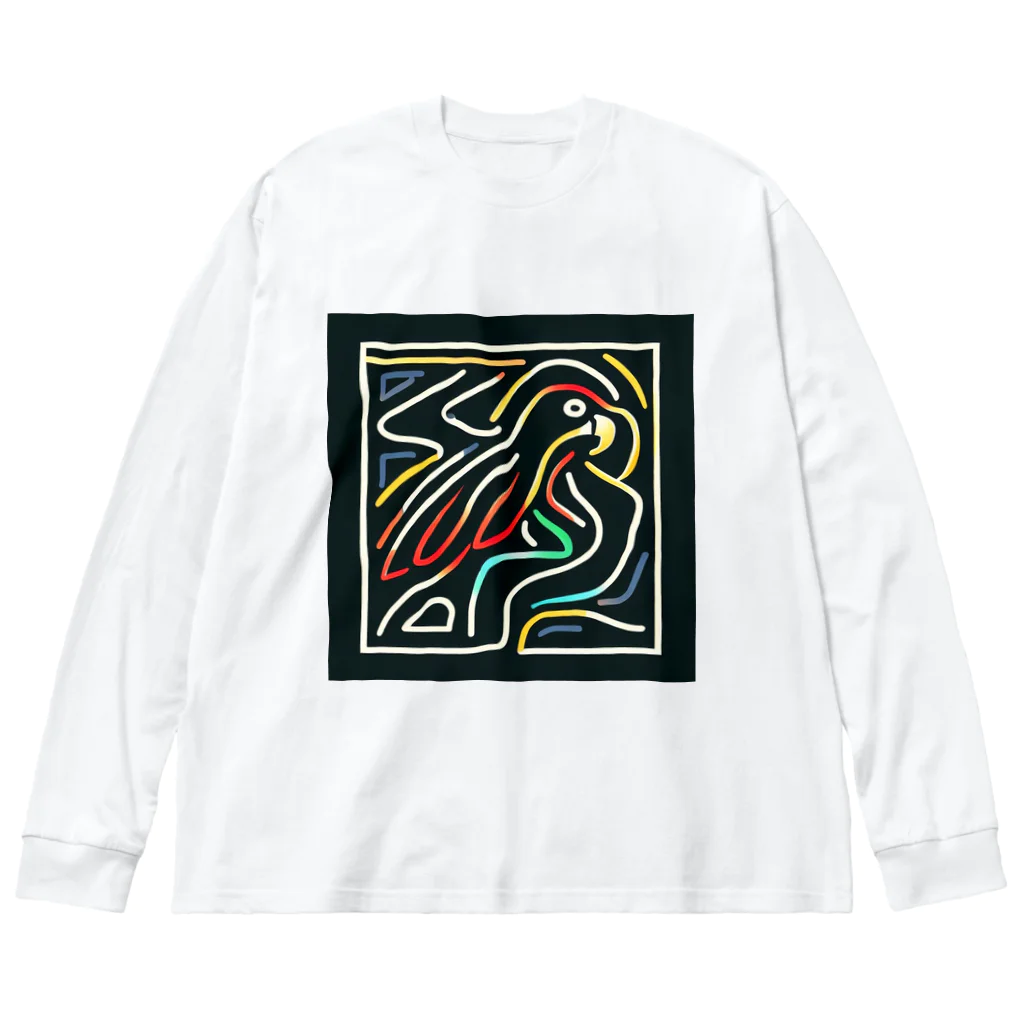 ikubohのナスカの地上絵「オウム」インスパイア01 Big Long Sleeve T-Shirt