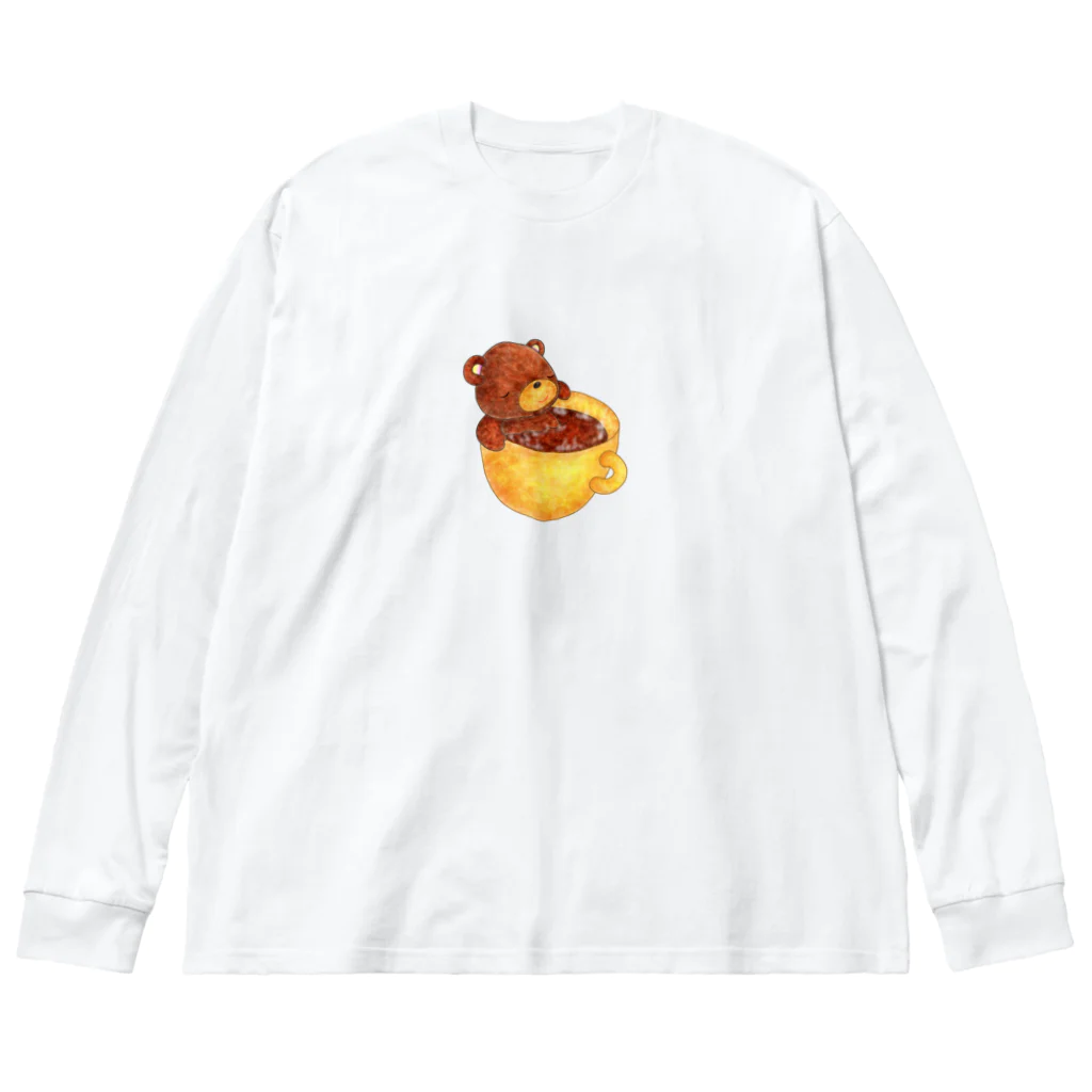 satoayaのアニマルカフェのドリンクマ　コーヒー Big Long Sleeve T-Shirt